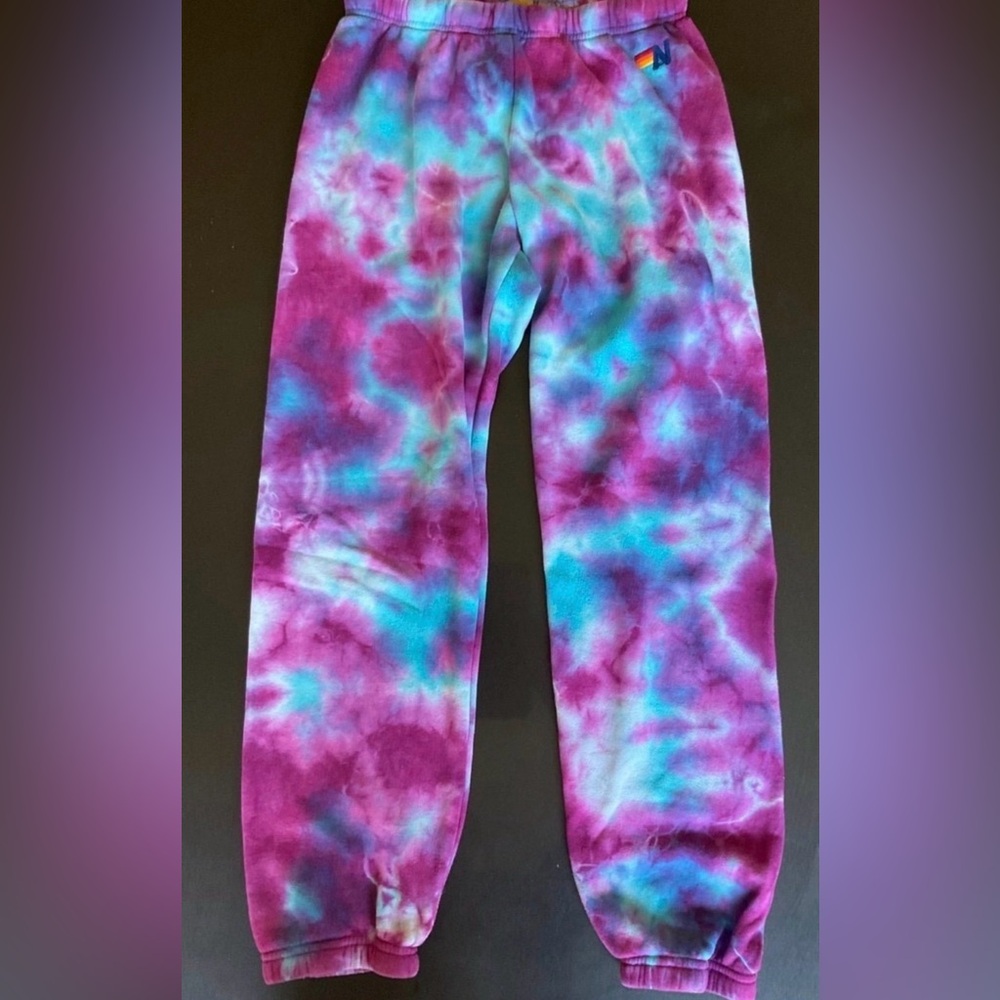 Aviator Nation Tie-Dye Leggings - Purple and Blue